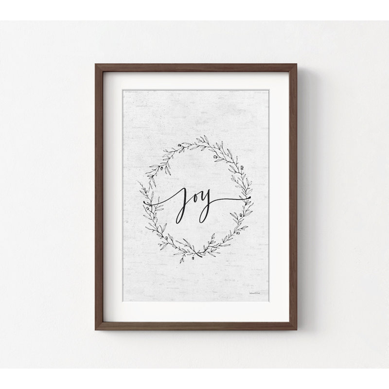 Joy Joy Christmas, Brun, Reproduction encadrée sans passe-partout, H 24 po x l 18 po