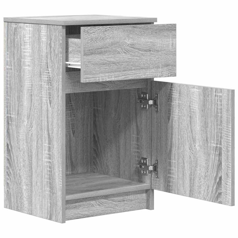Bedside Cabinet 39X35x65 Cm Engineered Wood, Grey Sonoma