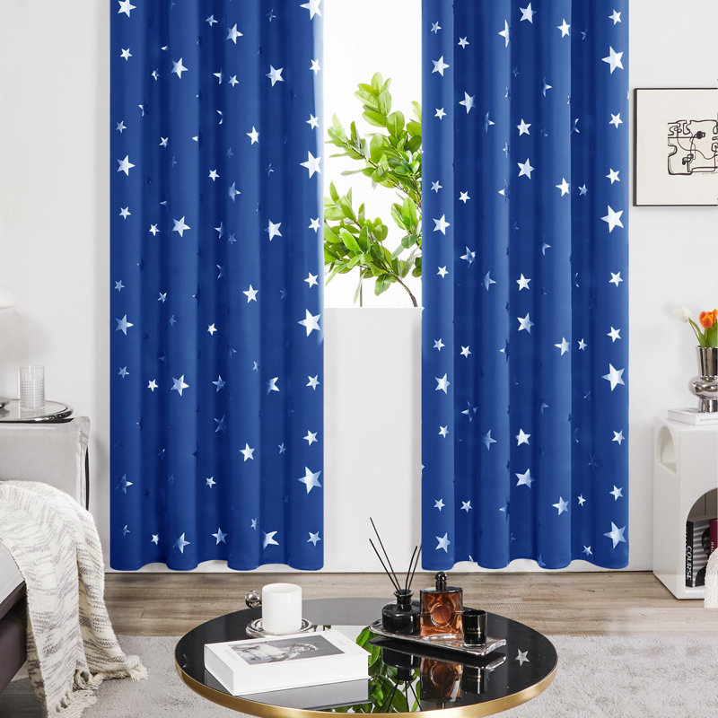 Blackout Curtain Pair, 55cm Width x 180cm Drop