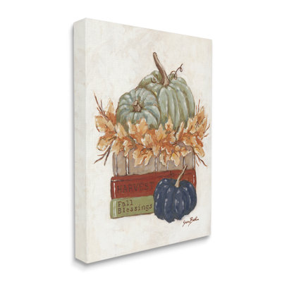 «Stupell Industries Fall Blessings Pumpkins», art mural sur toile par Sara Baker
