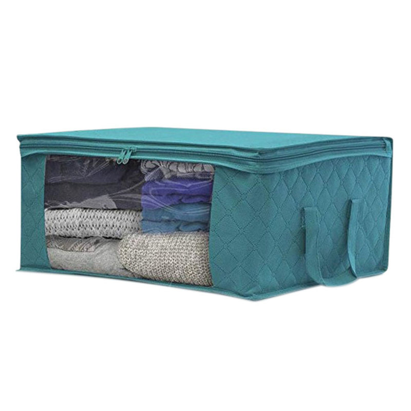 Sac de rangement sous-lit en tissu non tissé, Bleu, H 8,3 po x l 19,3 po x P 10,3 po