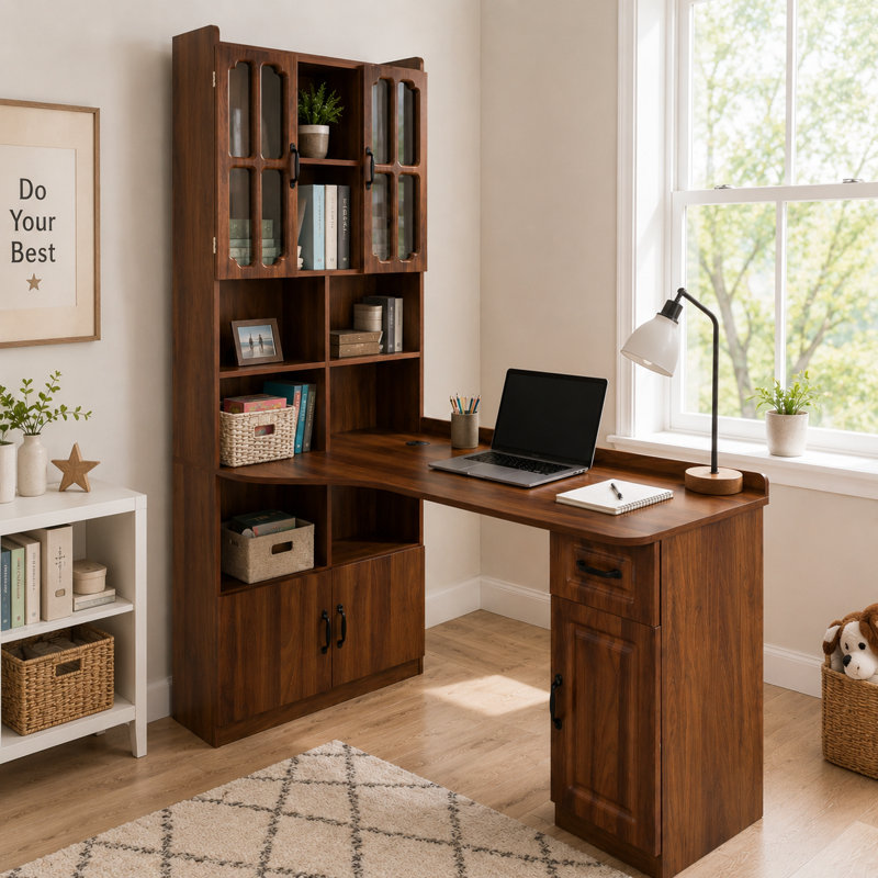 Modern Extendable Desk Bookshelf