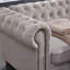 Canapé Chesterfield classique en similicuir brun-92761668