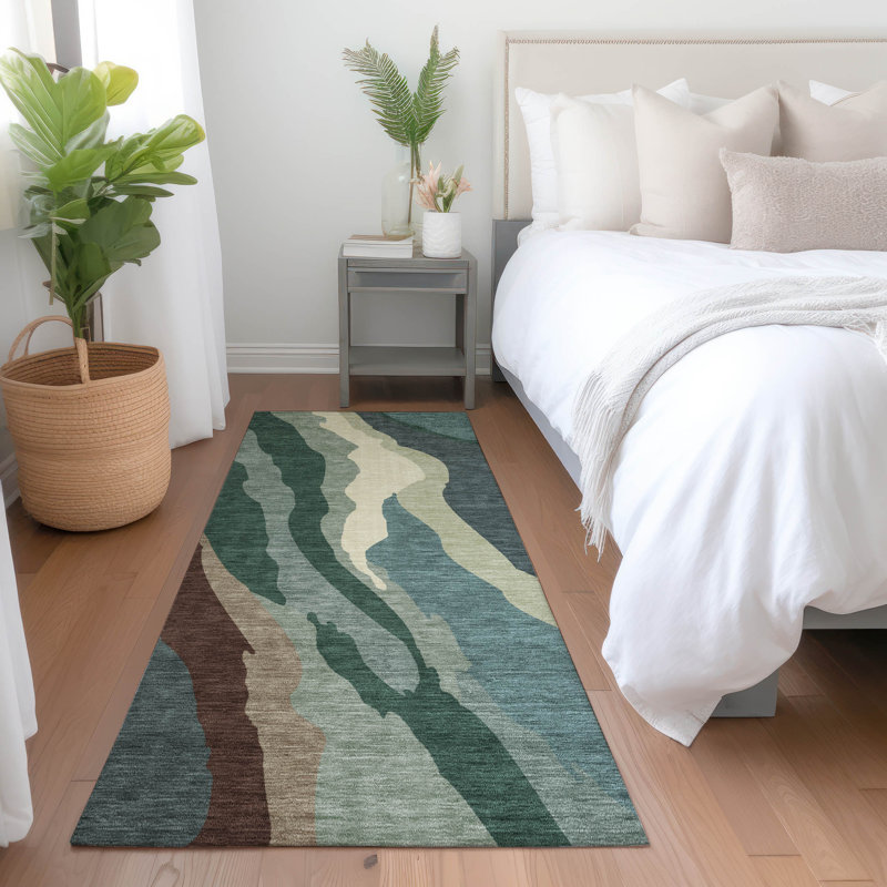 Tapis intérieur / extérieur lavable Petala , 2 pi 3 po x 7 pi 6 po