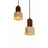 Elegant Adjustable Chandelier with Wooden Body & Travertine Cap, 9.5 x 7.5 inches | Beige & Walnut Finish | 24 to 60.6 inches Height | 2 x E27 Max 40W Sockets | Modern Lighting for Dining Room & Living Spaces, Stylish & Functional Design-463240630-463240629