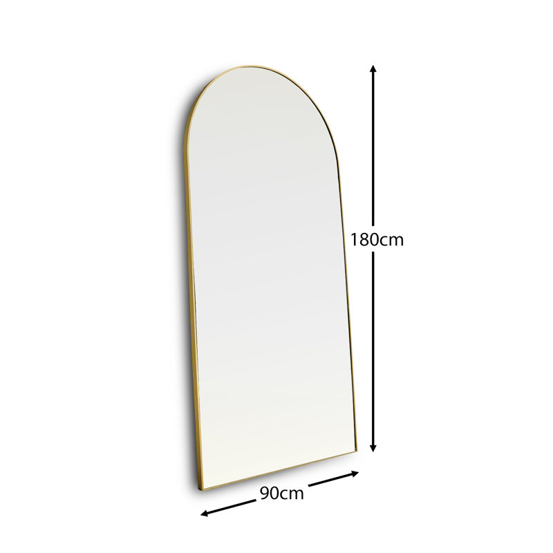 Symari Full Length Arch Mirror, Gold, 180 cm H x 90 cm W