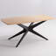 Table de salle à manger 69,3 "à piédestal rectangulaire avec structure en métal pour 4 à 6 personnes-2091089797