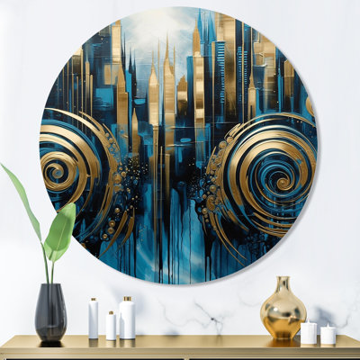 Élégance urbaine dorée et bleue II