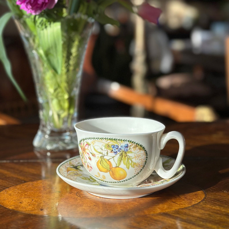 Tasse à thé / café avec soucoupe Lemon Collection