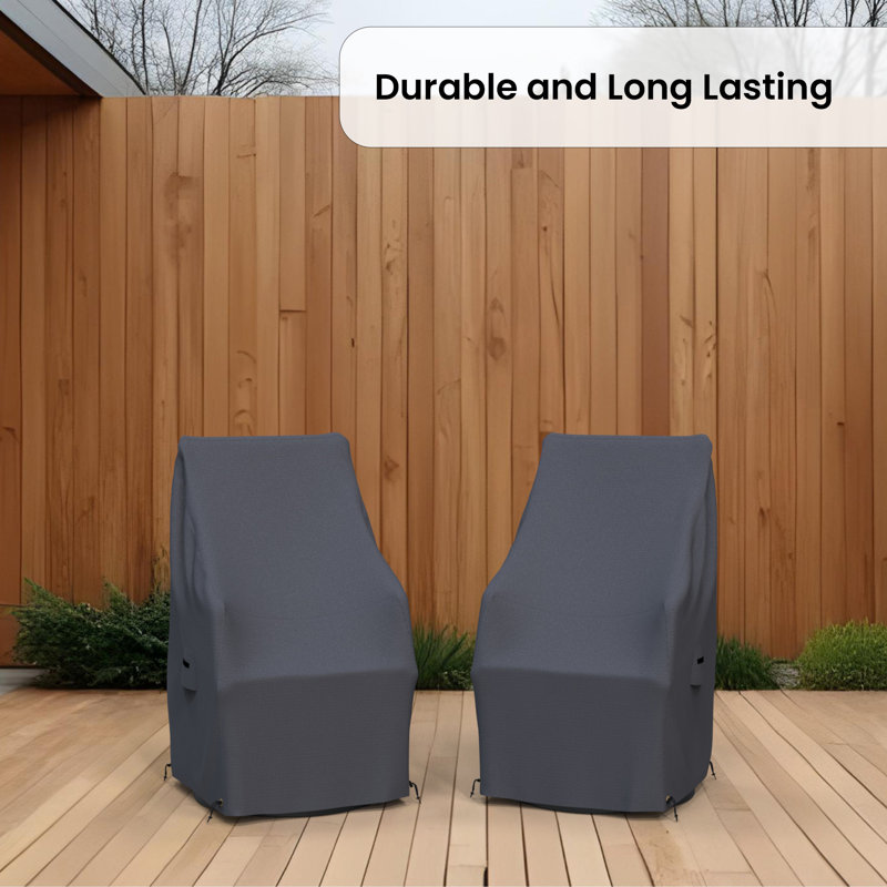 Ensemble de 2 housses de chaise de patio Rebrilliant Rusi, en polyester résistant à l'eau et aux attaches