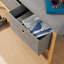 2 Drawer Padded Hallway Bamboo Storage Bench