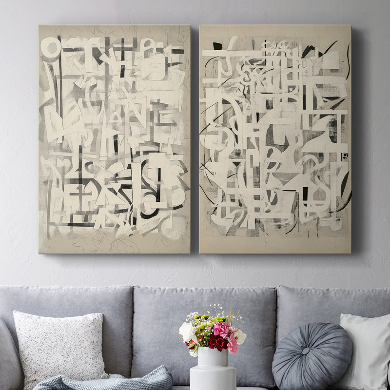ABSTRACT Series - Toile tendue avec châssis de qualité supérieure - Prêt à accrocher, H 12 po x l 16 po