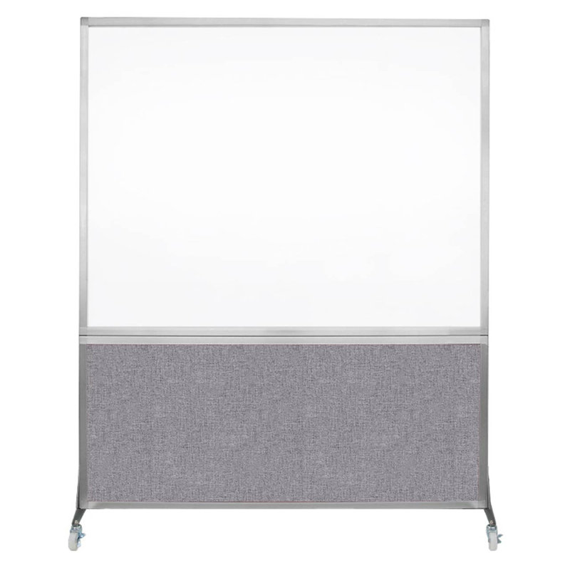 Tableau blanc mobile 6 'de haut DivideWrite, Gris nuageux, H 72 po x l 60 po, Argent