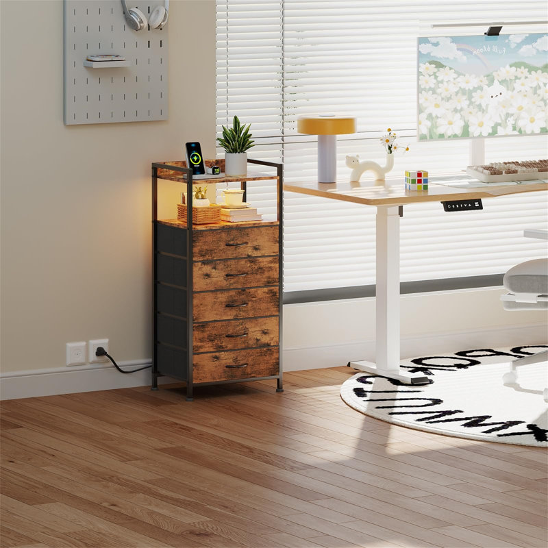 40.9cm W Metal Bedside Table