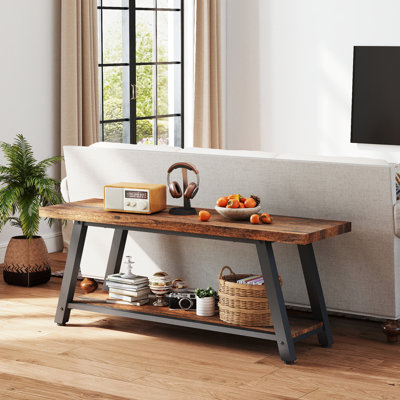 43" Rustic Wood Entryway Bench – Modern Farmhouse Design, as End of Bed Bench, Mudroom Storage Bench & Living Room Seating