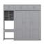 Grand lit escamotable mural avec bureau, armoire supérieure et tablettes de rangement, lit escamotable escamotable en bois pour bureau à domicile-1410354579
