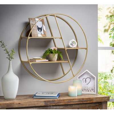 28 in H Foldable Round Wall Shelf