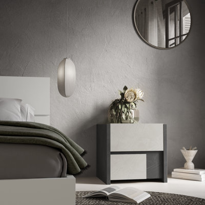 Venezia Manufactured Wood Bedside Table Assembled