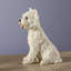 Assise en terrier blanc de 3,54 pouces de haut White West Highland