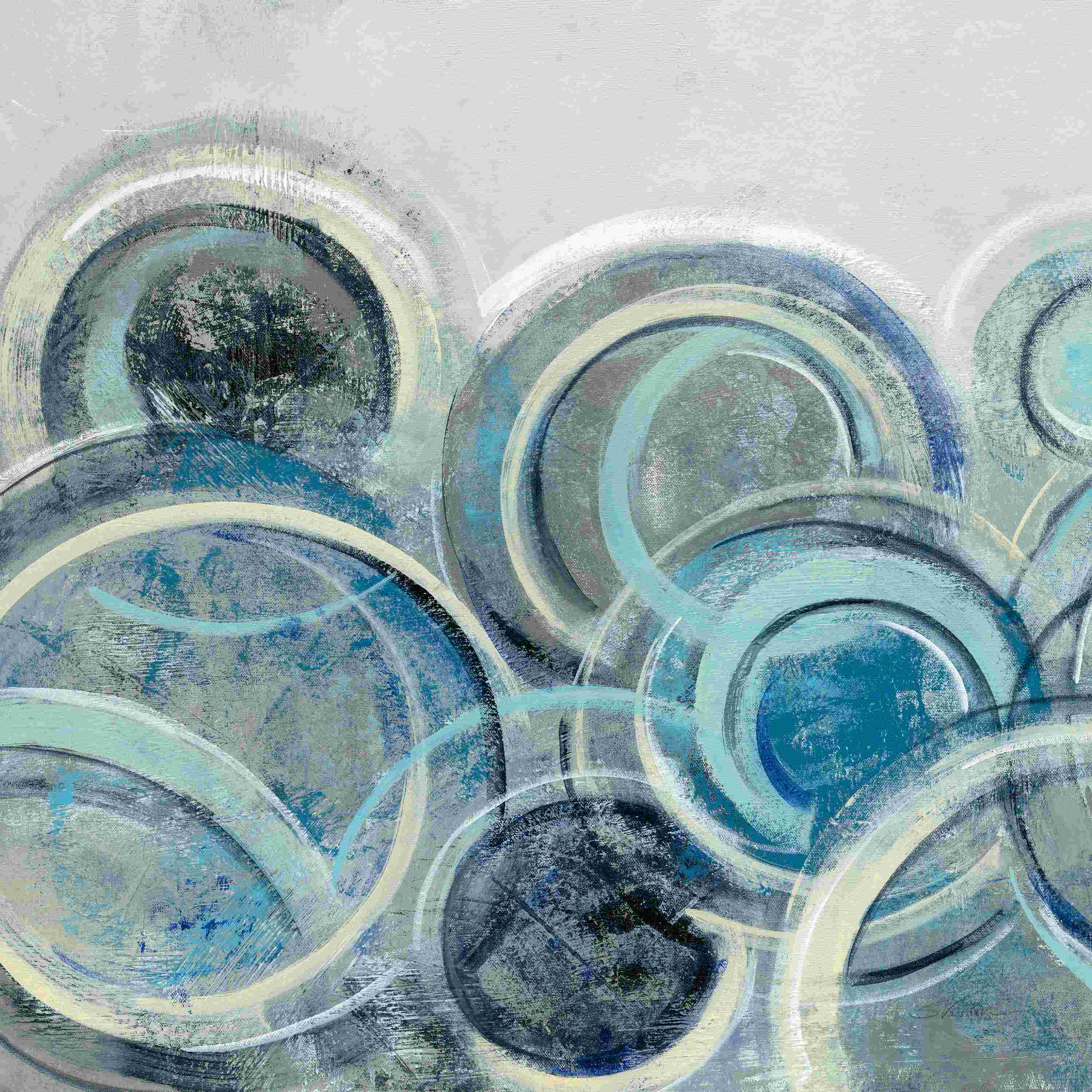 Wrought Studio Variation Blue Gray II On Canvas by Silvia