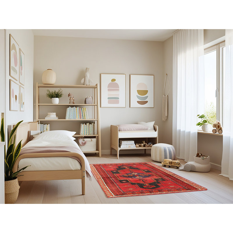 Tapis rouge à motif sud-ouest, Rectangle 4 pi x 6 pi