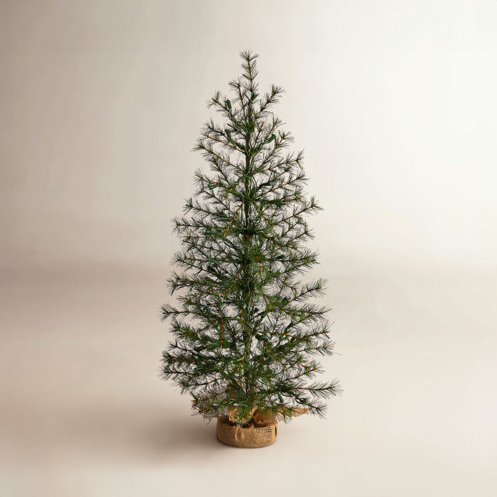 Pre-Lit Burlap Base Tabletop Christmas Tree