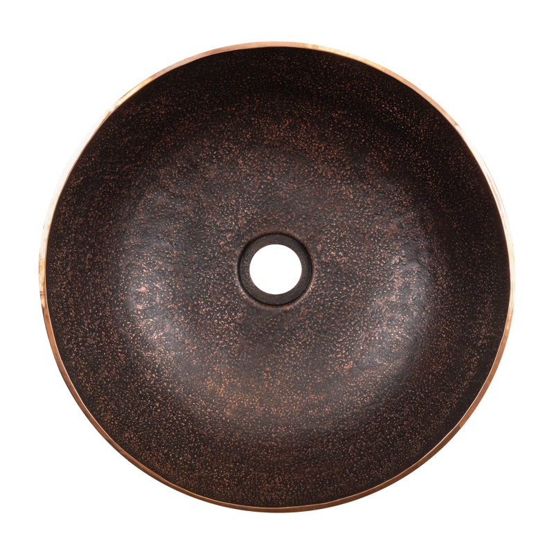Petit lavabo en cuivre 14 po Terra, Brun foncé