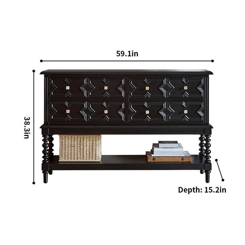 Elegant Black Solid Beech & Plywood Accent Chest