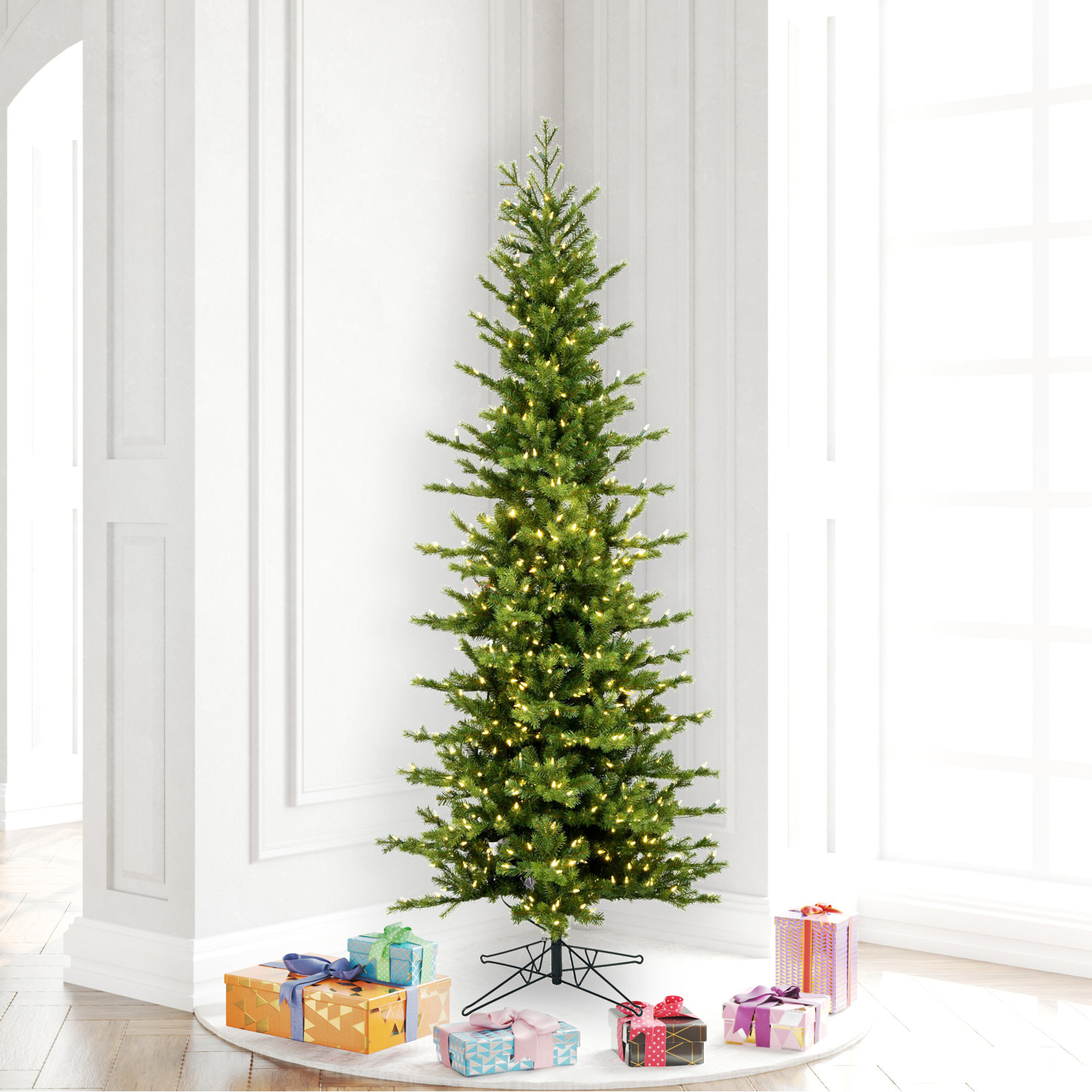 Moutauk Pencil Pine Artificial Christmas Tree, 6.5'