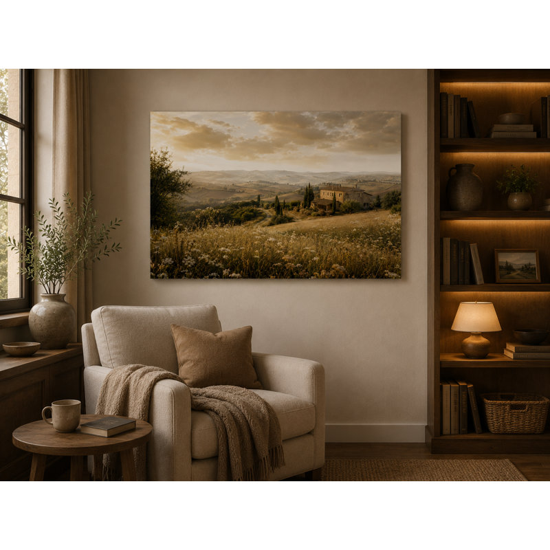 «Tuscan Hillside Retreat», campagne, impression giclée sur toile tendue, 30"H x 40"W x 1.5"D