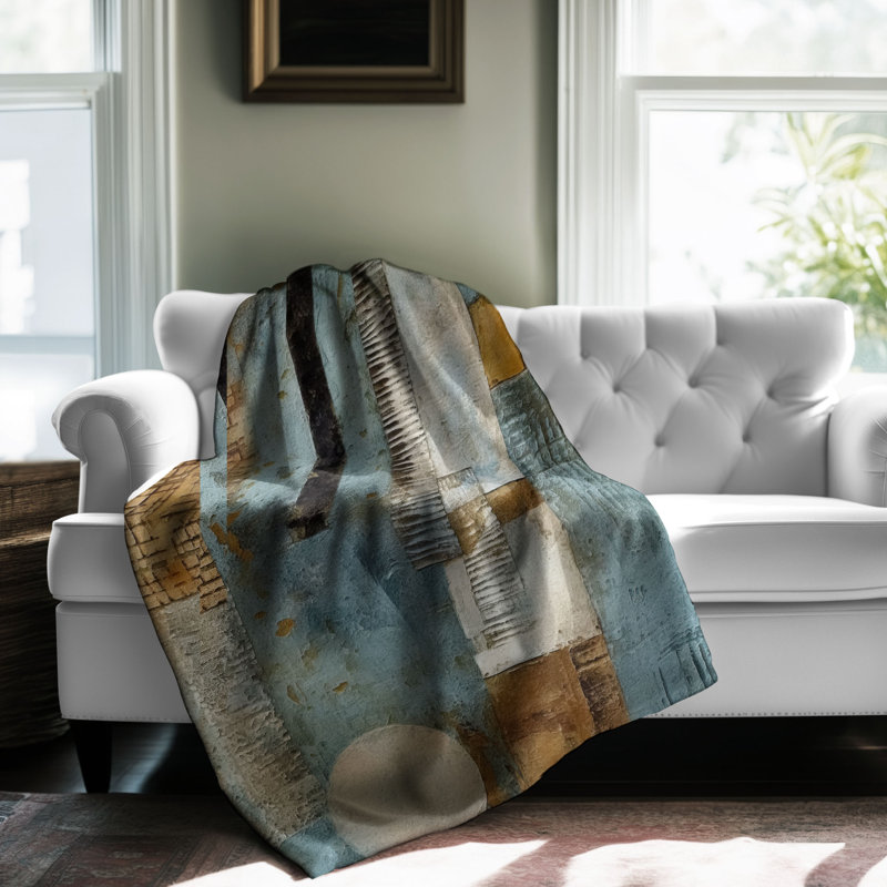 Jeté Cerulean Desert Dream - 1 pièce Sherpa Bla Premium, L 60 po x L 80 po