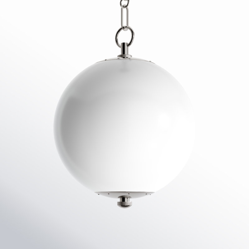 Sphere No.1 Pendant by Mark D. Sikes, Polished Nickel, 20.5" H x 16" W x 16" D