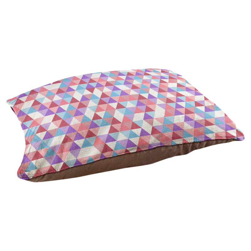 Coussin d’extérieur triangle Campion, Très grand (l 52 po x P 42 po x H 17 po), Mauve / rouge / bleu