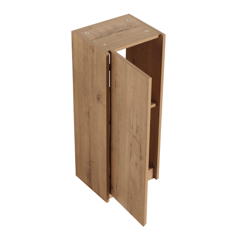 Meuble-lavabo mural 30 po avec lavabo en résine gauche, tiroir à fermeture en douceur et armoire latérale