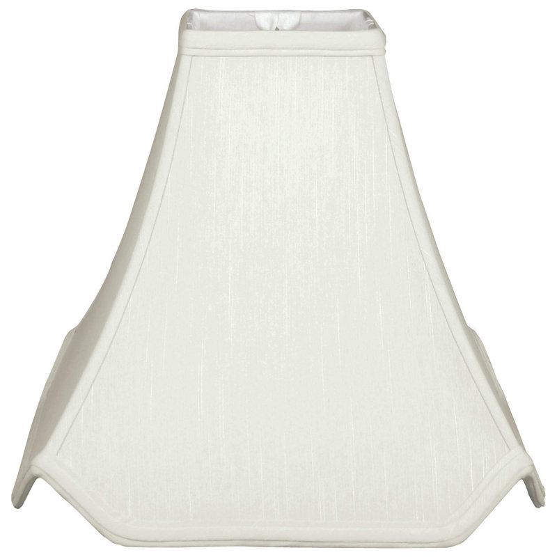 Abat-jour fantaisie en soie / shantung (araignée), Blanc / Blanc cassé, H 15,5 po x l 18 po x P 18 po