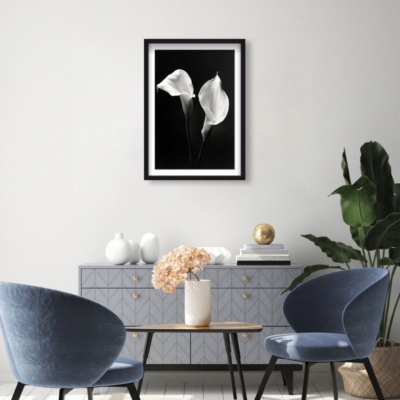 Calla Lily Print by Oliver Gal, 21.5"H x 31.5"W, Black Shadowbox