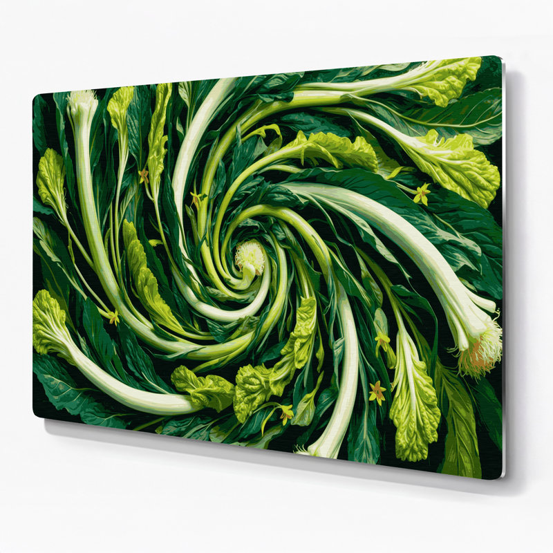 Légumes, art mural vert Choy Sum, H 11 po x l 14 po