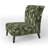 Green Yellow Banana Leaf Bliss Tropical Pattern - Upholstered Coastal Slipper Chair, Tropical Leaves Accent Chair-1081492305
