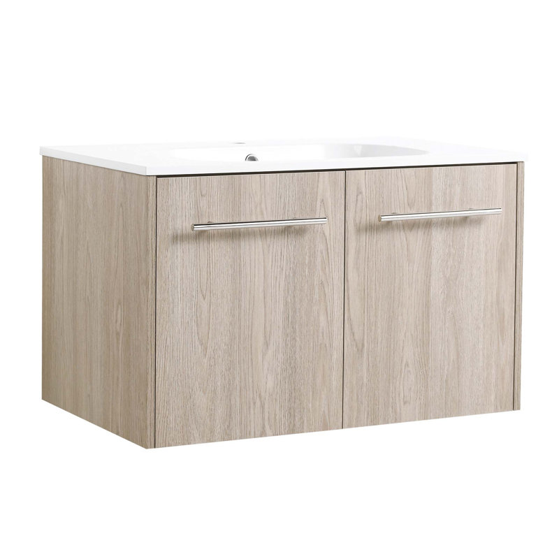 Meuble-lavabo simple 18,1 po avec plateau en céramique Tyairah