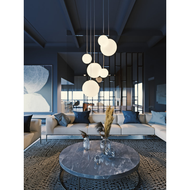 Luminaire suspendu hexagonal Altia, Nickel satiné