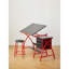 Table à dessin rouge avec tabouret