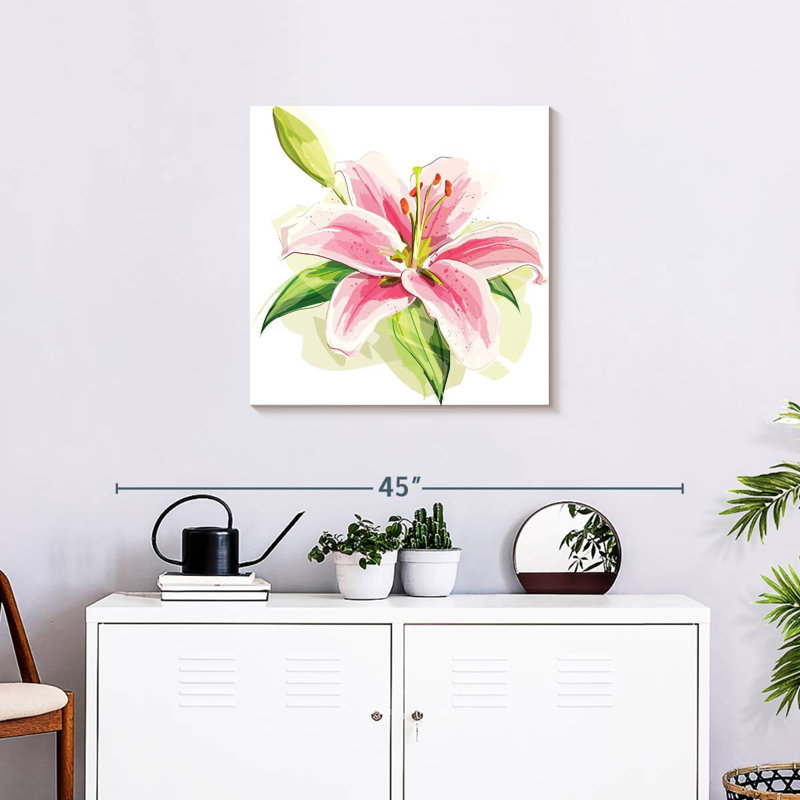 Harnek Single Pink Lily, 24" H x 24" W