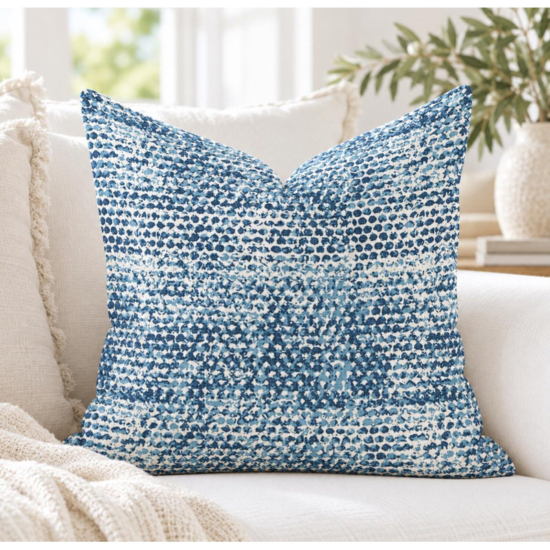 Geometric Linen Pillow Cover, Square 17"