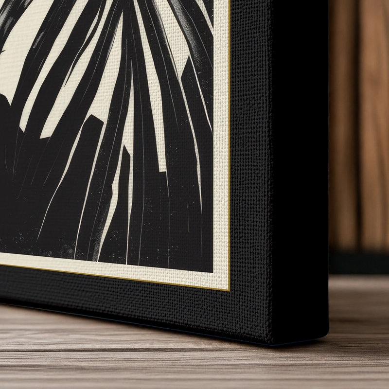 Jungle Fronds Botanical - Wrapped Canvas, 30x20 - 76.2 x 50.8 cm, Black Border