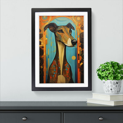 Greyhound Nouveau - Framed Print