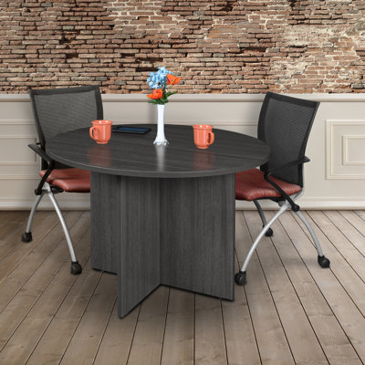 Nikkisha 3.5 ft Round Conference Table by Inbox Zero