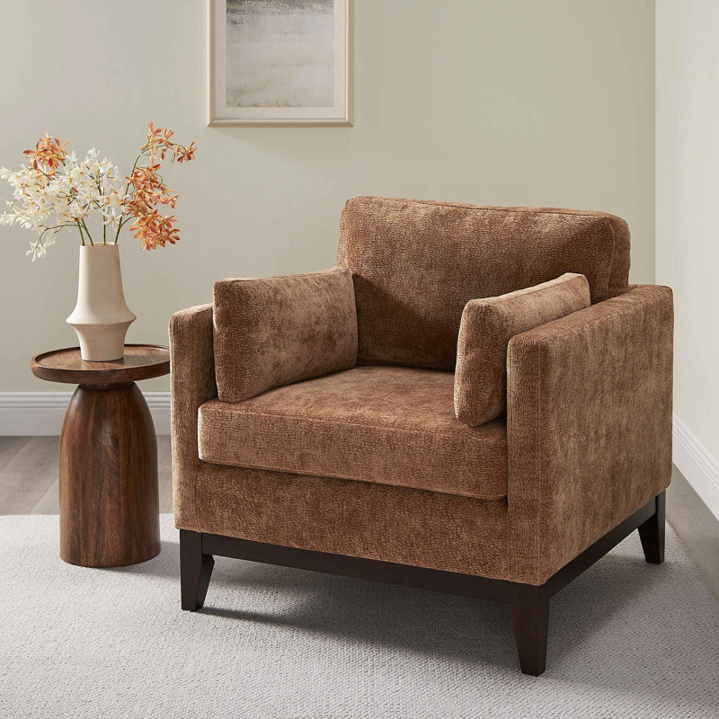 Chaise avec accoudoirs Chalco, Brun
