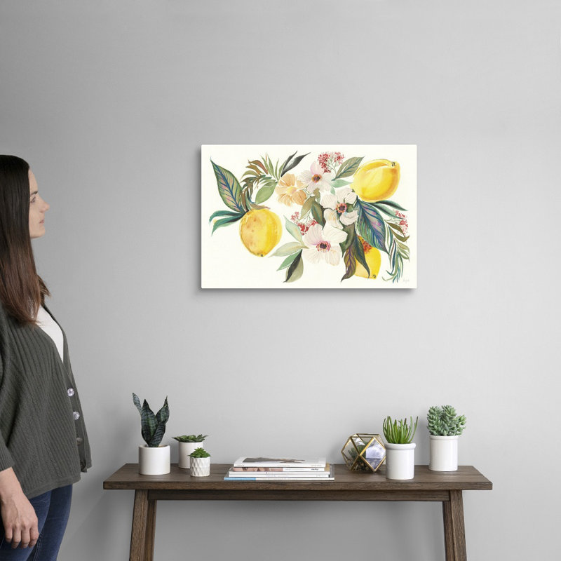 Reproduction d’art sur toile, "Citrus Summer I" par Kristy Rice, H 16 po x l 24 po x P 1,25 po, Toile tendue