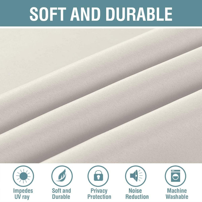 Curtains for Bedroom/Living Room 2 Panels Set - Thermal Insulated Room Darkening Grommet Top Curtains, 52" W x 84" L, Ivory