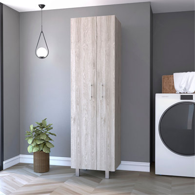 Garde-robe à baldaquin, cinq tablettes, armoire à double porte et quatre pieds